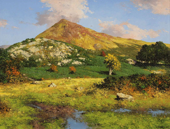 Howard Shingler, Original oil painting on panel, Grassmoor, Rannerdale