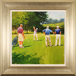 John Haskins, Original oil painting on canvas, Cricket Match