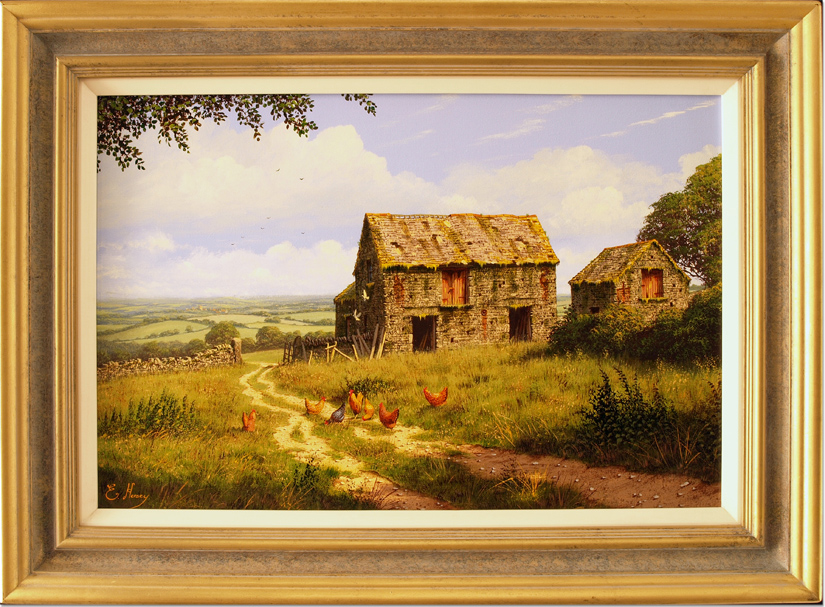 Edward Hersey | Original oil painting on canvas, Cotswolds Farm, Art to ...