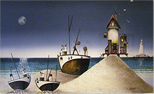 Gary Walton, Watercolour, The Seaside at Dusk Medium image. Click to enlarge