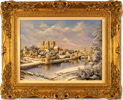 Gordon Lees, Original oil painting on canvas, York Minster and the River Ouse