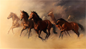 Jacqueline Stanhope, Original oil painting on canvas, Mares and Foals Medium image. Click to enlarge