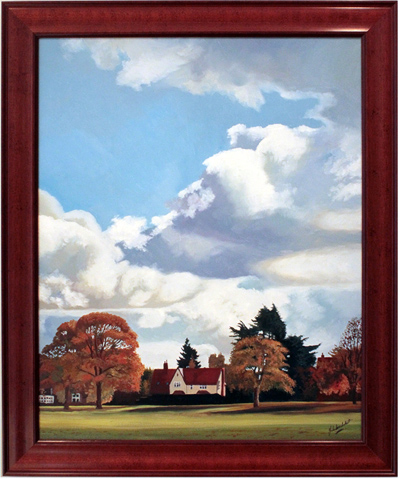 John Luce Lockett, Original oil painting on canvas, Barrack Road End Racecourse