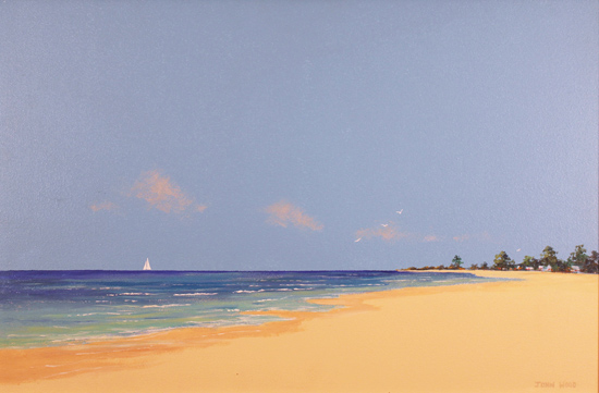 John Wood, Original oil painting on canvas, Beach Scene