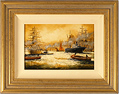 Ken Hammond, Original oil painting on canvas, Thames River Scene Medium image. Click to enlarge