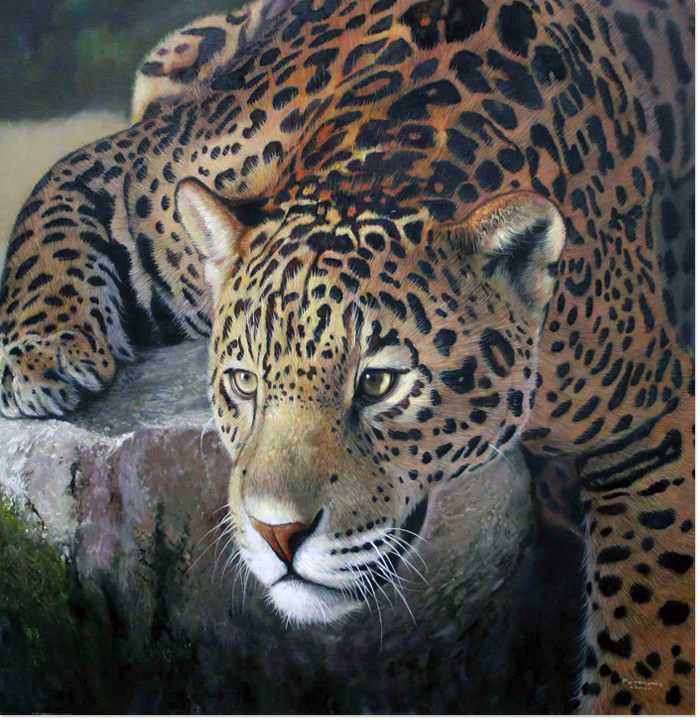 Pip McGarry, Original oil painting on canvas, Jaguar
