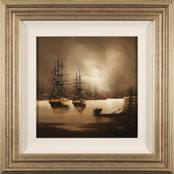 Alex Hill, Original oil painting on canvas, Moored in Mist Medium image. Click to enlarge