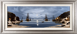 Alex Hill, Original oil painting on panel, Moonlight Fleet Medium image. Click to enlarge