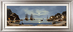 Alex Hill, Original oil painting on panel, Galleons at Anchor