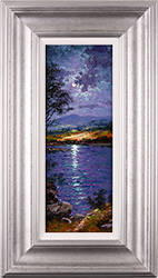 Andrew Grant Kurtis, Original oil painting on panel, Moonlight Sparkle, Ullswater Medium image. Click to enlarge