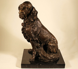 Bronze Statue, Bronze, Spaniel, with marble base Medium image. Click to enlarge