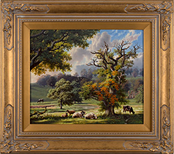 Daniel Van Der Putten, Original oil painting on panel, End of Summer, Fawsley Medium image. Click to enlarge