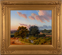 Daniel Van Der Putten, Original oil painting on panel, Road from Little Brington to Flore Medium image. Click to enlarge