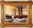 Daniel Van Der Putten, Original oil painting on panel, Winter Evening, Langdale, Yorkshire