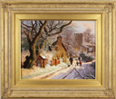 Daniel Van Der Putten, Original oil painting on panel, Stowe Nine Churches in Winter, Northants Medium image. Click to enlarge