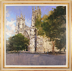 David Sawyer, RBA, Original oil painting on canvas, York Minster, West Front 