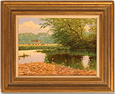 David Morgan, Original oil painting on canvas, Across the Lake Medium image. Click to enlarge