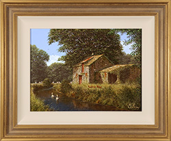 Edward Hersey, Original oil painting on panel, Calm of the Stream, North Yorkshire Medium image. Click to enlarge