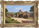 Edward Hersey, Original oil painting on canvas, Victorian Barn, Lower Slaughter Medium image. Click to enlarge