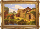 Edward Hersey, Original oil painting on canvas, Farm Scene Medium image. Click to enlarge