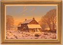 Edward Hersey, Original oil painting on canvas, Farm Scene in Snow Medium image. Click to enlarge