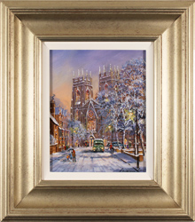 Gordon Lees, Original oil painting on panel, Winter Light, York Minster Medium image. Click to enlarge