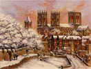 Gordon Lees, Original oil painting on canvas, Snow on York City Walls Medium image. Click to enlarge