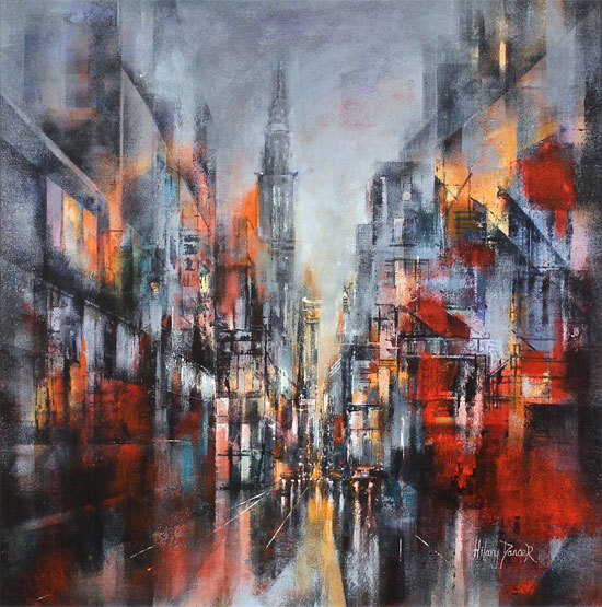 Hilary Dancer, Original oil painting on canvas, Lights of the City