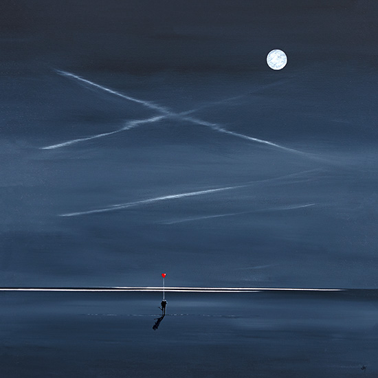 Jay Nottingham, Original oil painting on panel, Moonlight Kiss