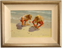 John Haskins, Original oil painting on panel, Children on Beach Medium image. Click to enlarge