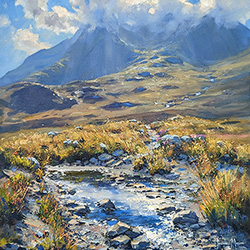 Julian Mason, Original oil painting on canvas, Pathway to the Cuillin Medium image. Click to enlarge