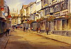 Ken Burton, Watercolour, Stonegate, York Medium image. Click to enlarge