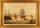 Ken Hammond, Original oil painting on canvas, Shipping Scene, Falmouth Medium image. Click to enlarge