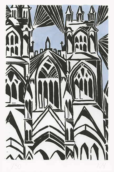 Kirsty Maclennan, Original linocut print, York Minster