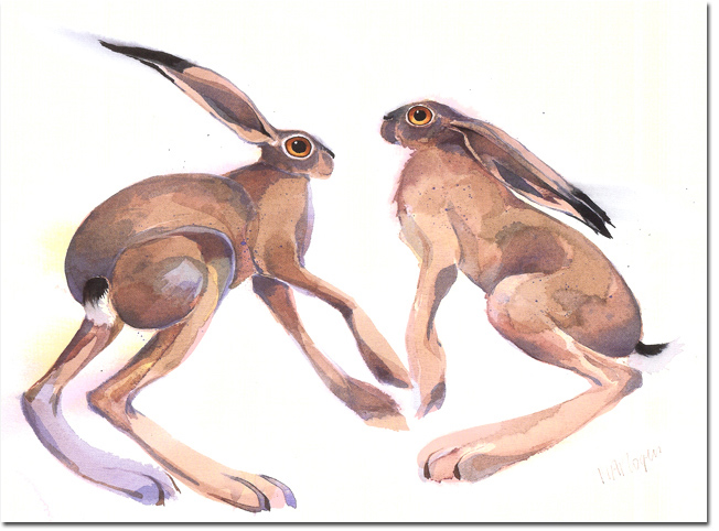 Mary Ann Rogers, Signed limited edition print, Hare Play