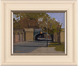 Michael John Ashcroft, ROI, Original oil painting on panel, Early Morning Cycle, Skeldergate Bridge, York