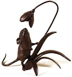 Michael Simpson, Bronze, Mouse with Snowdrop