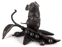 Michael Simpson, Bronze, Mouse with Peapod