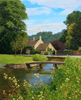 Michael James Smith, Original oil painting on canvas, Cotswolds Footbridge Medium image. Click to enlarge