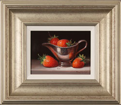 Raymond Campbell, Original oil painting on panel, Strawberries and Silver Medium image. Click to enlarge