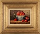 Raymond Campbell, Original oil painting on panel, Bowl of Cherries and Plums Medium image. Click to enlarge