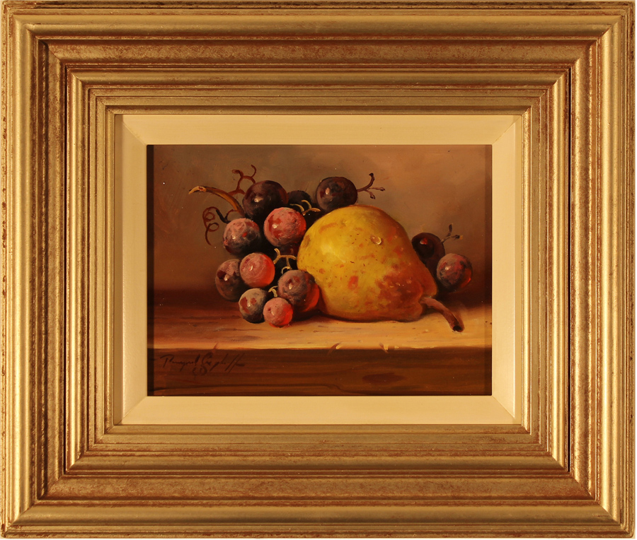 Raymond Campbell | Original oil painting on panel, Grapes and Pear, Art ...