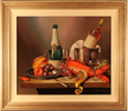 Raymond Campbell, Original oil painting on panel, Champagne Feast