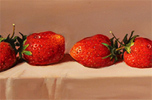 Raymond Campbell, Original oil painting on panel, Strawberries, Still Life Medium image. Click to enlarge