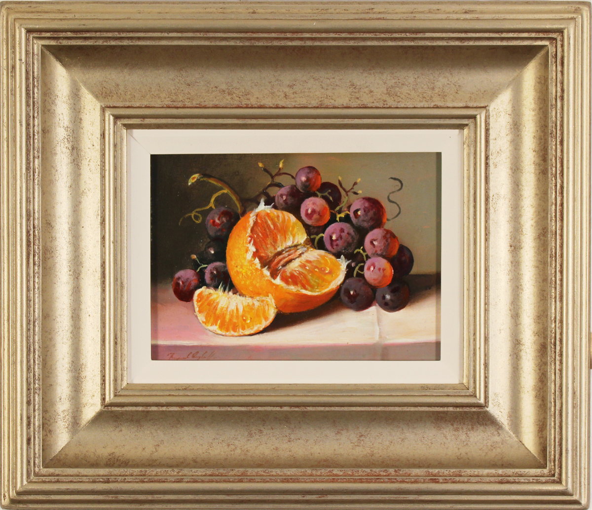 Raymond Campbell | Original oil painting on panel, Orange and Grapes ...