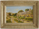 Richard Telford, Original oil painting on panel, Cottage Scene Medium image. Click to enlarge