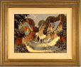 Richard Telford, Original oil painting on canvas, Village Scene Medium image. Click to enlarge