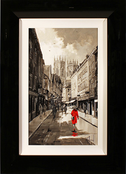 Richard Telford, Original oil painting on panel, Low Petergate, York Medium image. Click to enlarge