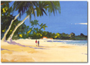 Roberto Luigi Valente, Original acrylic painting on board, Tropical Beach