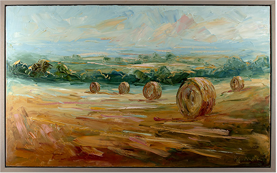 Rupert Aker, Original oil painting on canvas, Summer Bales
